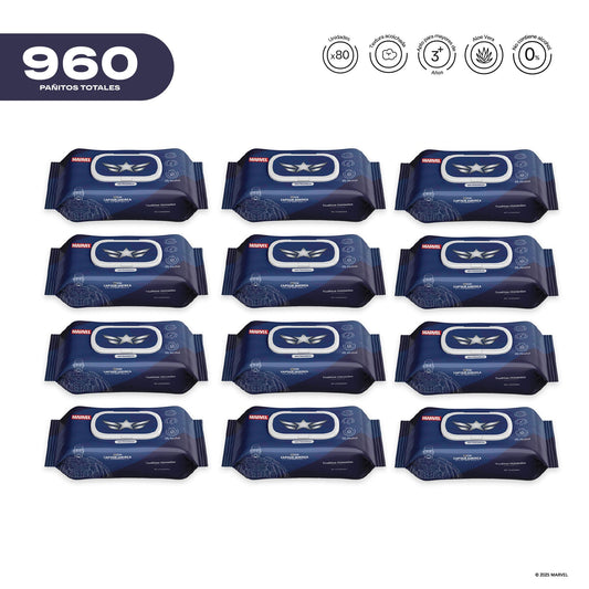 Pack x 12 Pañitos Húmedos Marvel Cosmos Capitán America